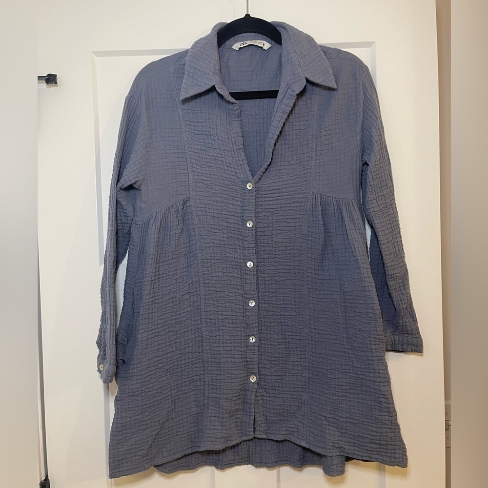 Zara Gauzy Tunic Top Size S